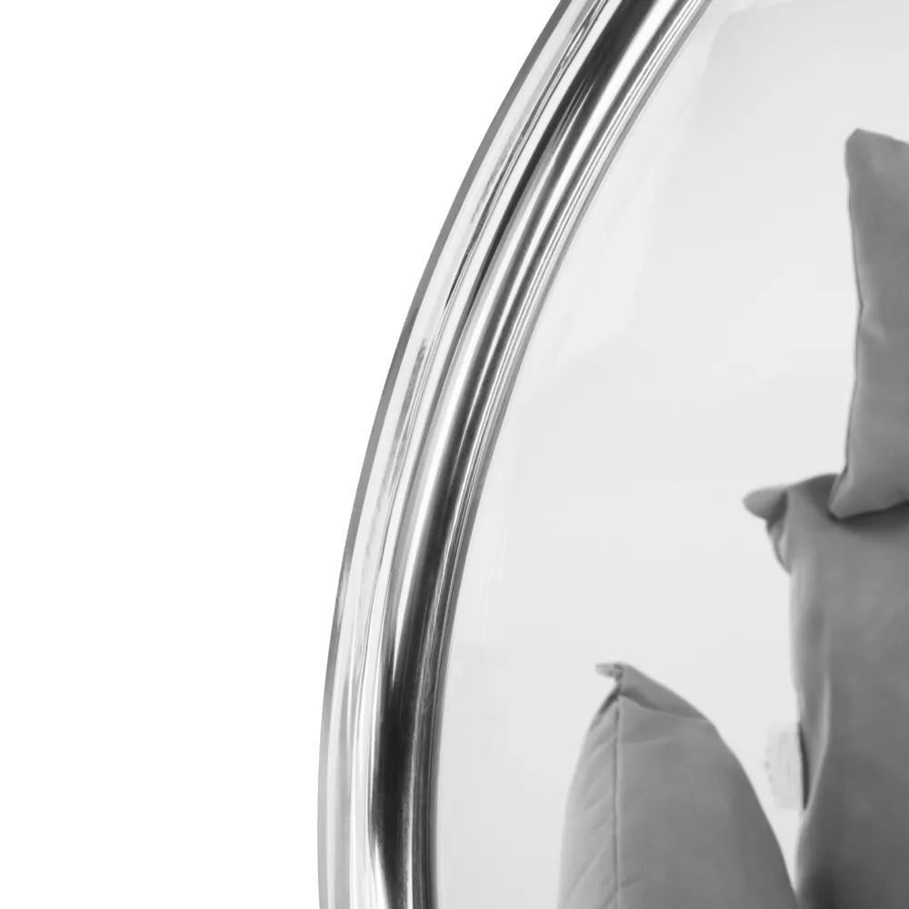 Závěsné křeslo se stojanem, transparentní/stříbrná/šedá, BUBBLE NEW TYP 3