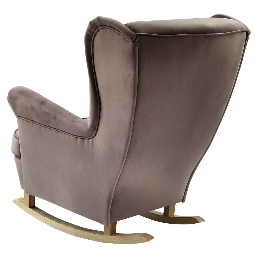 Houpací křeslo ušák, růžová/buk, TEJA