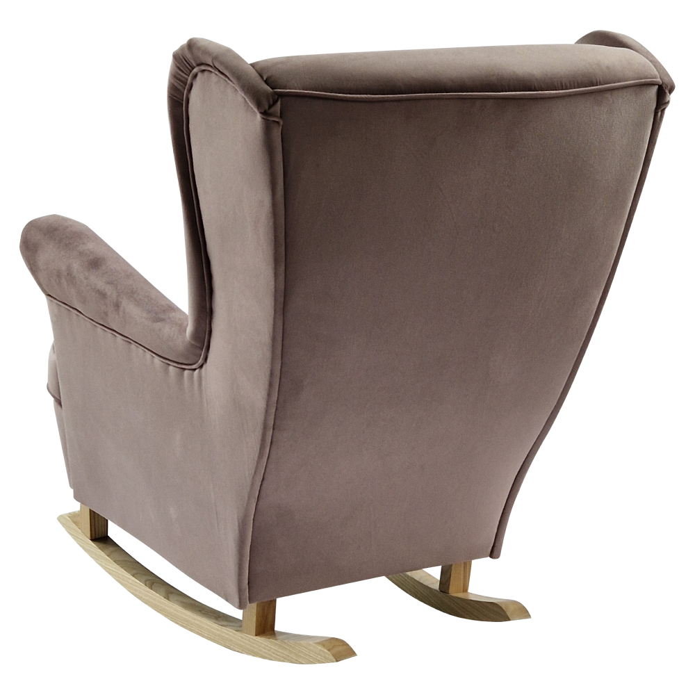 Houpací křeslo ušák, růžová/buk, TEJA