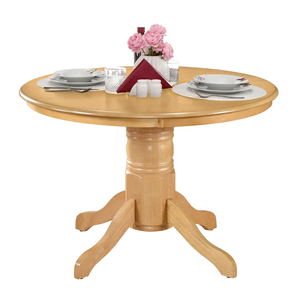 Jídelní stůl, kulatý, dub světlý, průměr 106 cm, TABLOS