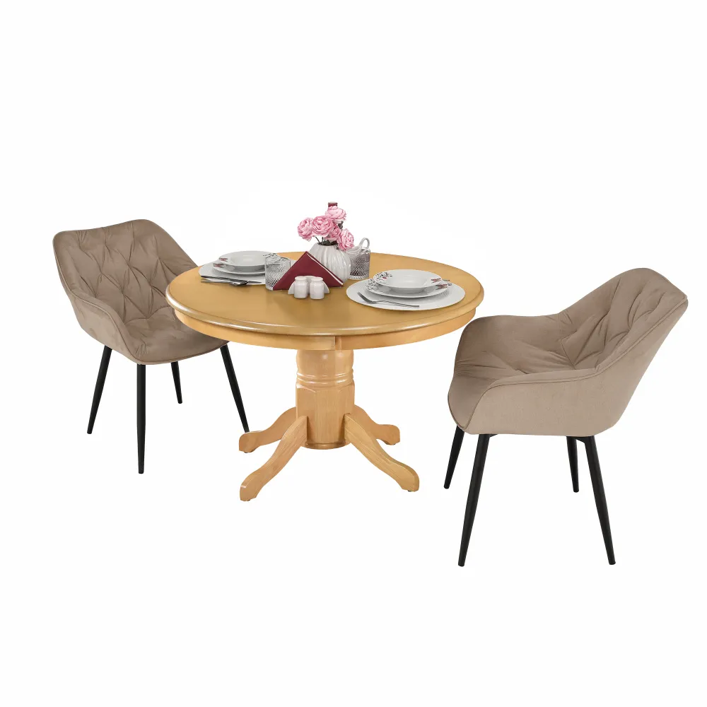 Jídelní stůl, kulatý, dub světlý, průměr 106 cm, TABLOS