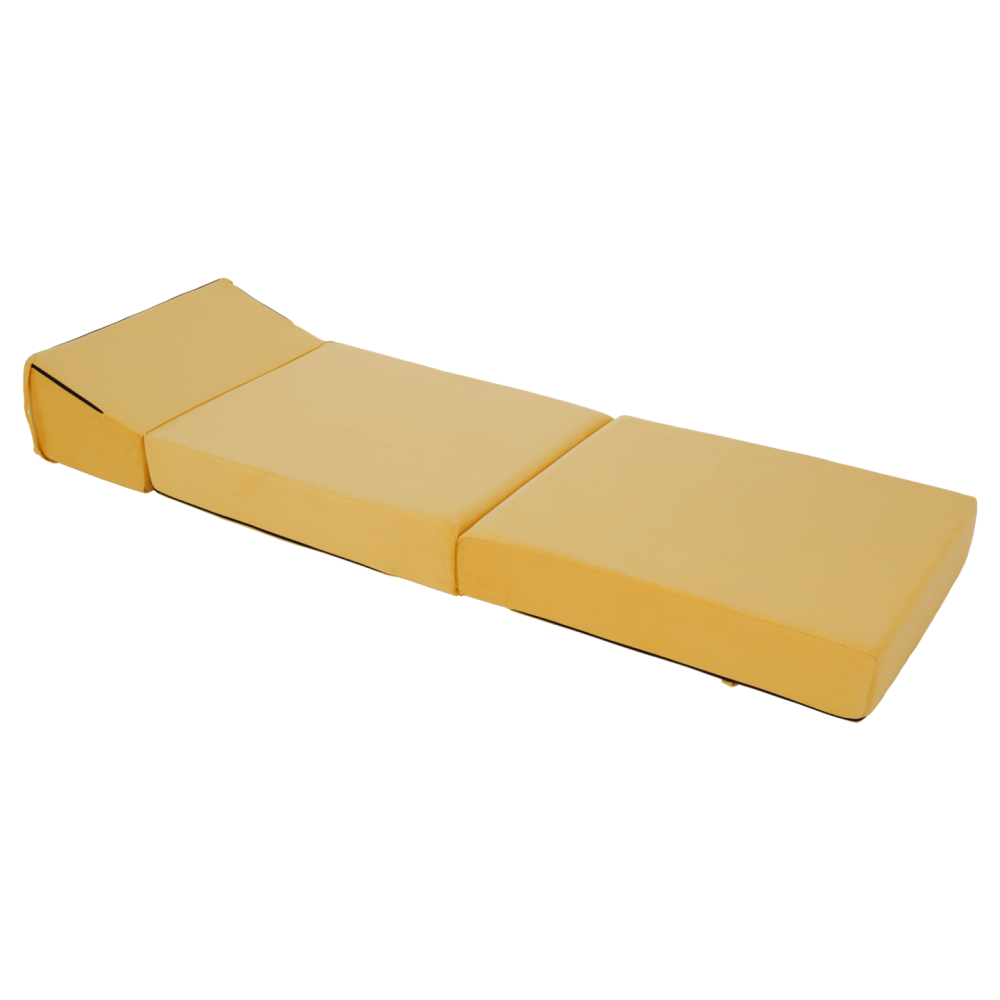 Skládací matrace/křeslo, 2v1, žlutá, PELOS