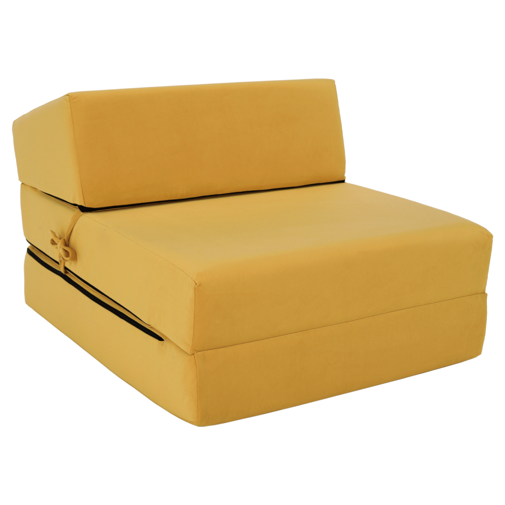 Skládací matrace/křeslo, 2v1, žlutá, PELOS