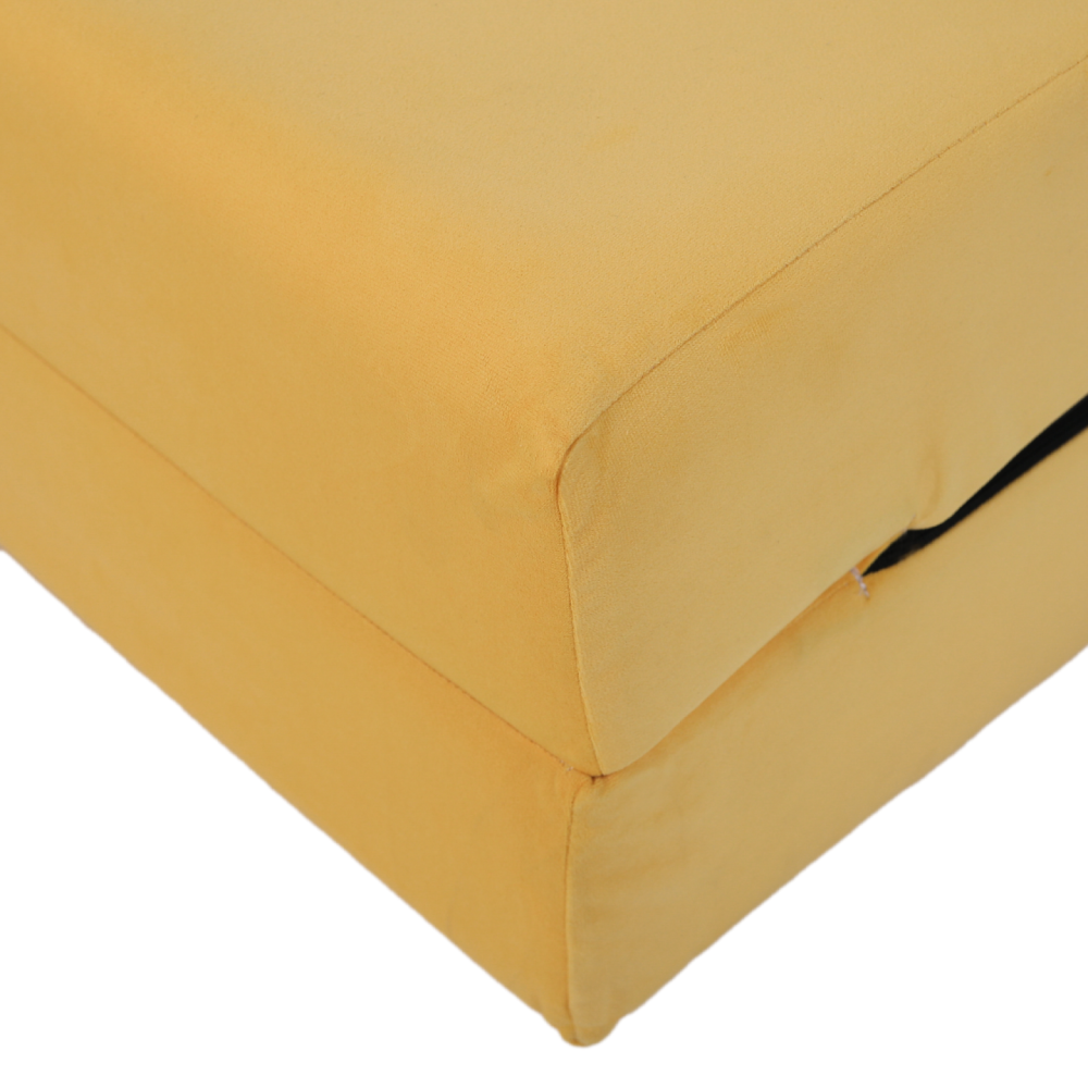 Skládací matrace/křeslo, 2v1, žlutá, PELOS