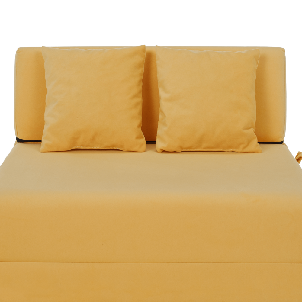 Skládací matrace/křeslo, 2v1, žlutá, PELOS