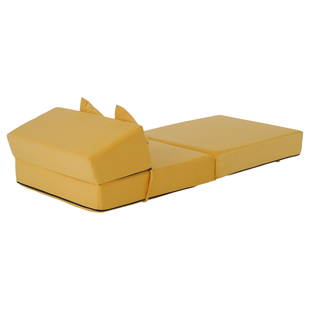 Skládací matrace/křeslo, 2v1, žlutá, PELOS