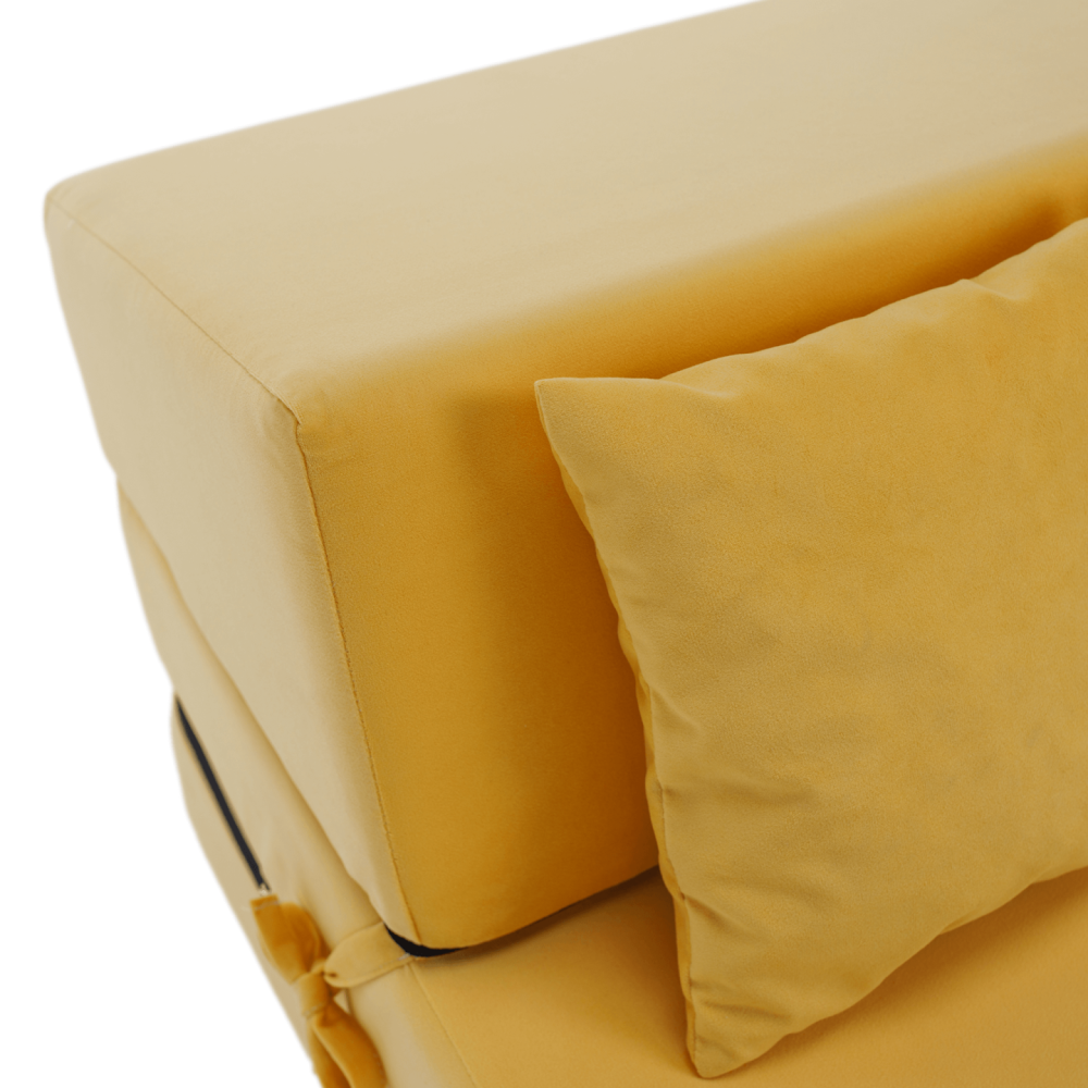 Skládací matrace/křeslo, 2v1, žlutá, PELOS