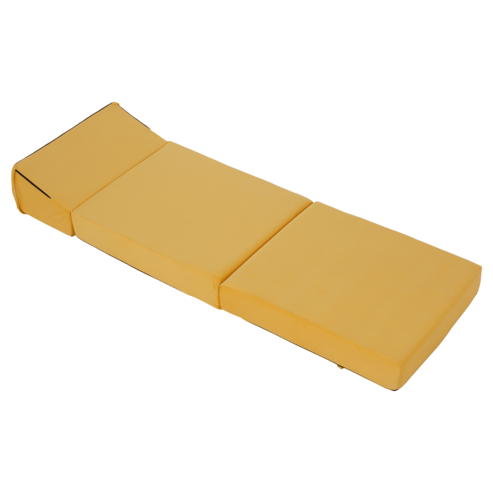 Skládací matrace/křeslo, 2v1, žlutá, PELOS