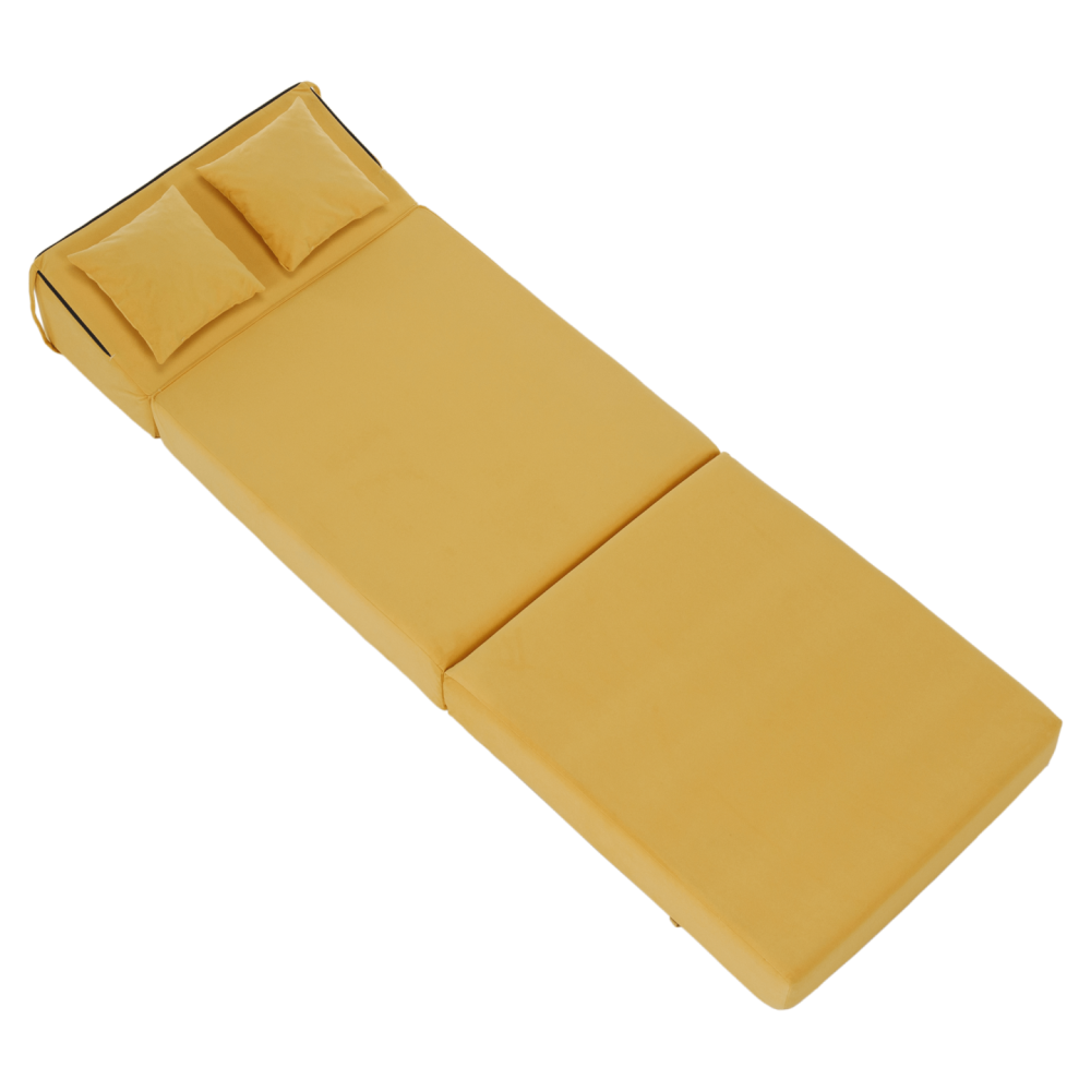 Skládací matrace/křeslo, 2v1, žlutá, PELOS