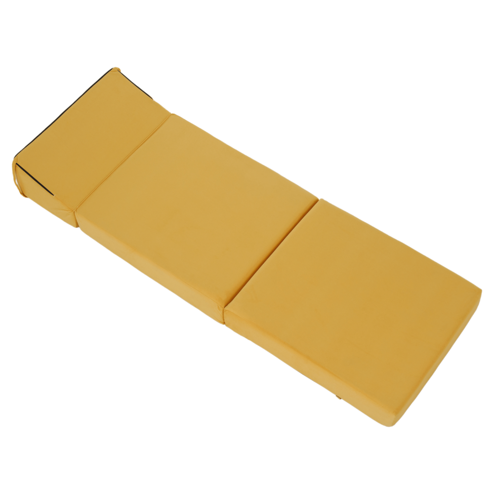 Skládací matrace/křeslo, 2v1, žlutá, PELOS