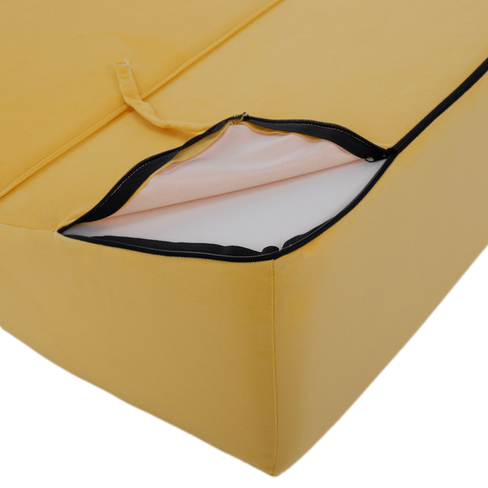 Skládací matrace/křeslo, 2v1, žlutá, PELOS