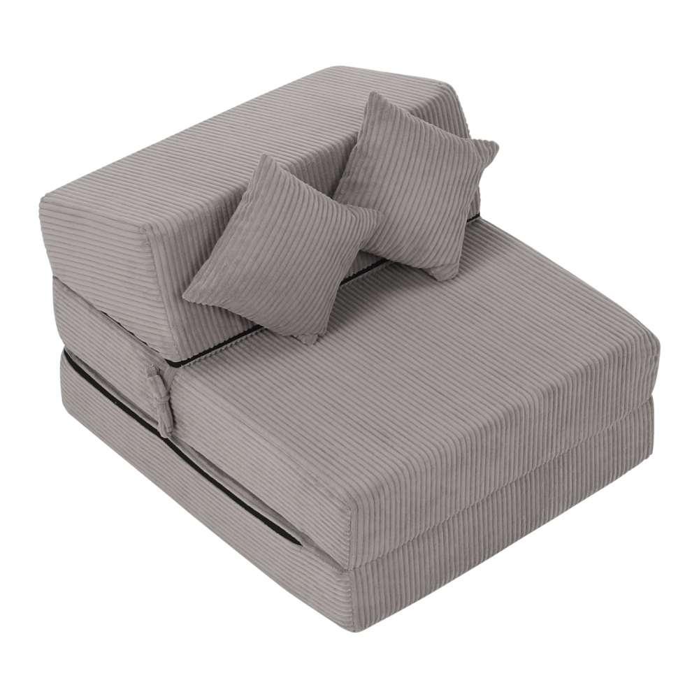 Skládací matrace/křeslo, 2v1, šedá, PELOS