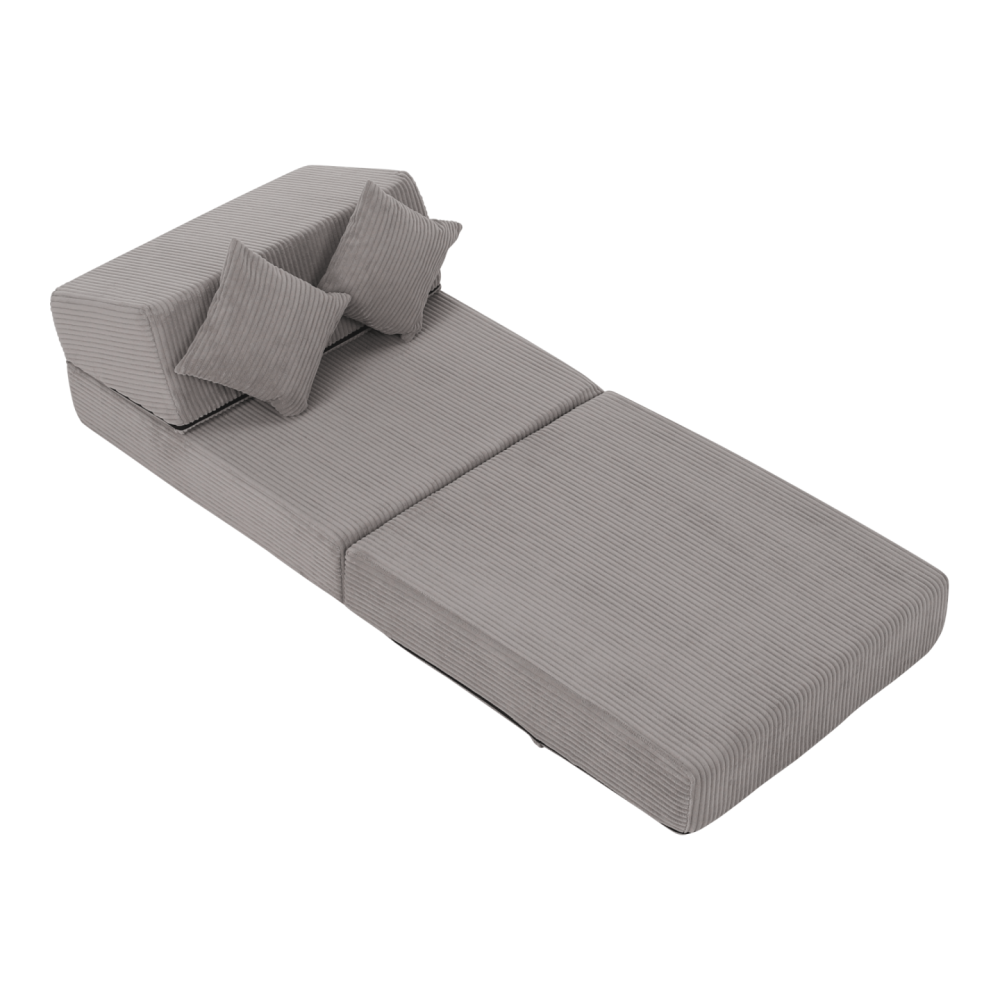 Skládací matrace/křeslo, 2v1, šedá, PELOS