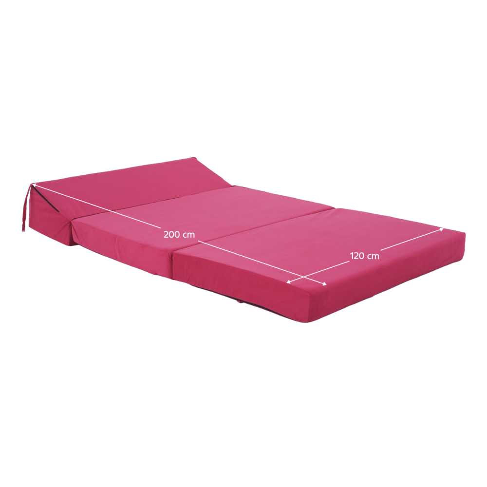 Skládací matrace/křeslo, 2v1, růžová magenta, VEDIS
