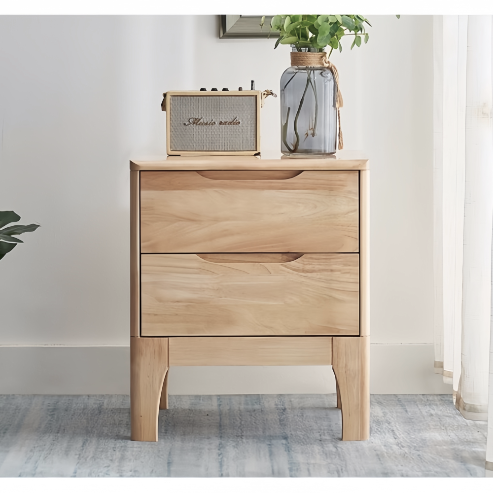 Noční stolek, masivní dřevo, přírodní, FERB