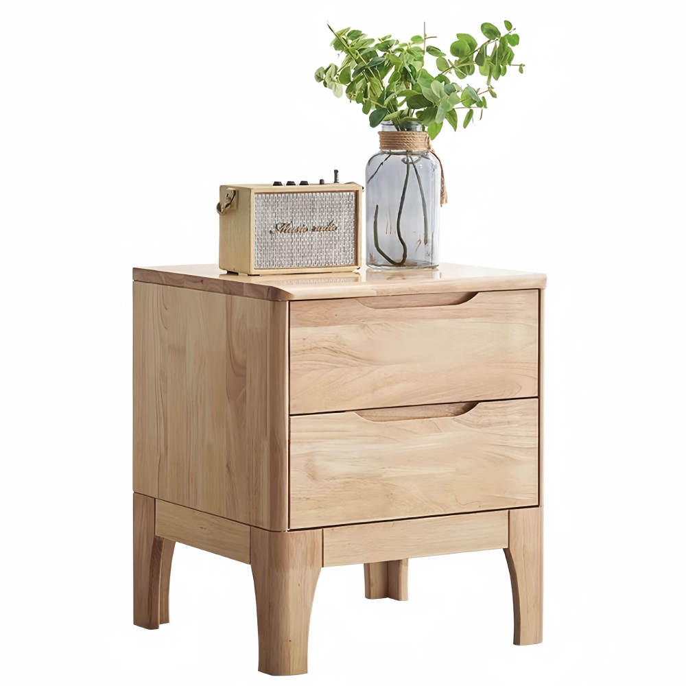 Noční stolek, masivní dřevo, přírodní, FERB