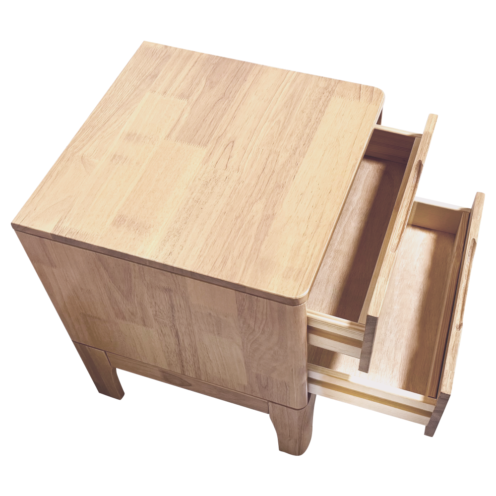 Noční stolek, masivní dřevo, přírodní, FERB