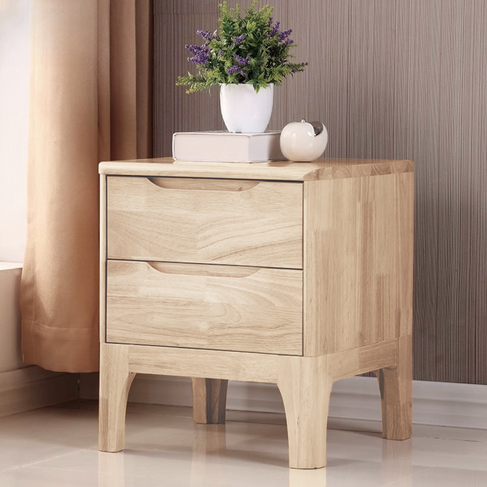 Noční stolek, masivní dřevo, přírodní, FERB