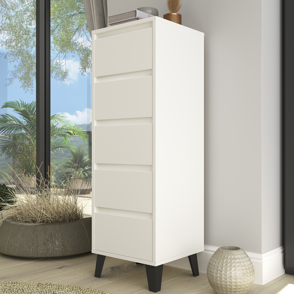 Komoda, bílá, BOGAN 5S40