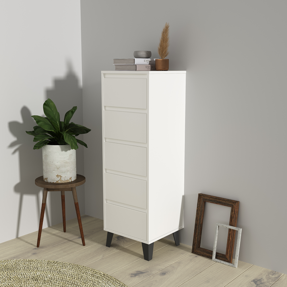 Komoda, bílá, BOGAN 5S40