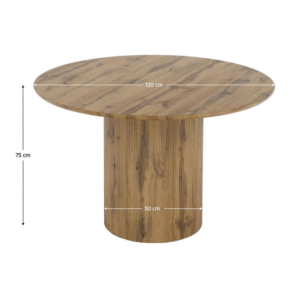 Jídelní stůl, dub, průměr 120 cm, MAHIR TYP 2
