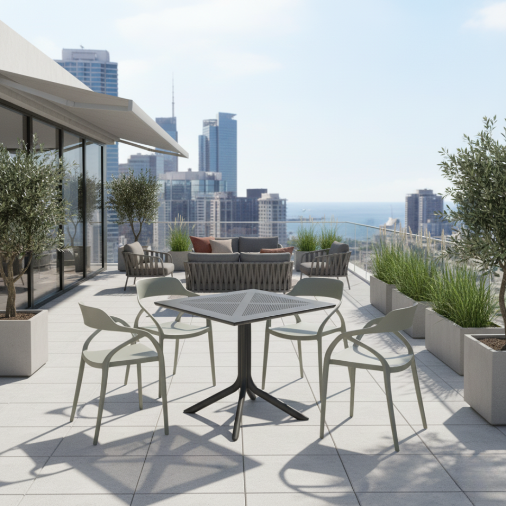 Zahradní stůl, černá, DENTON NEW