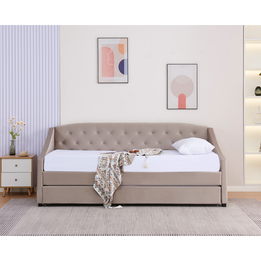 Rozkládací postel,  hnědošedá Taupe, ALODA