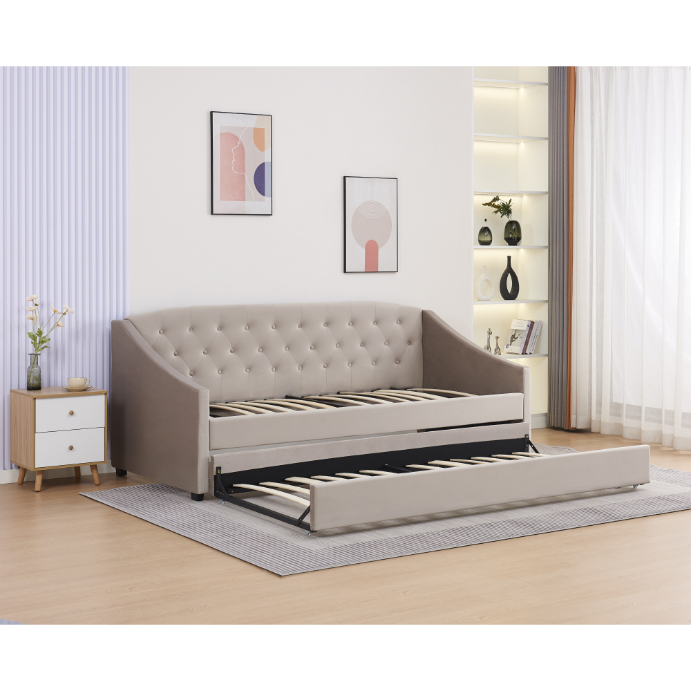 Rozkládací postel,  hnědošedá Taupe, ALODA