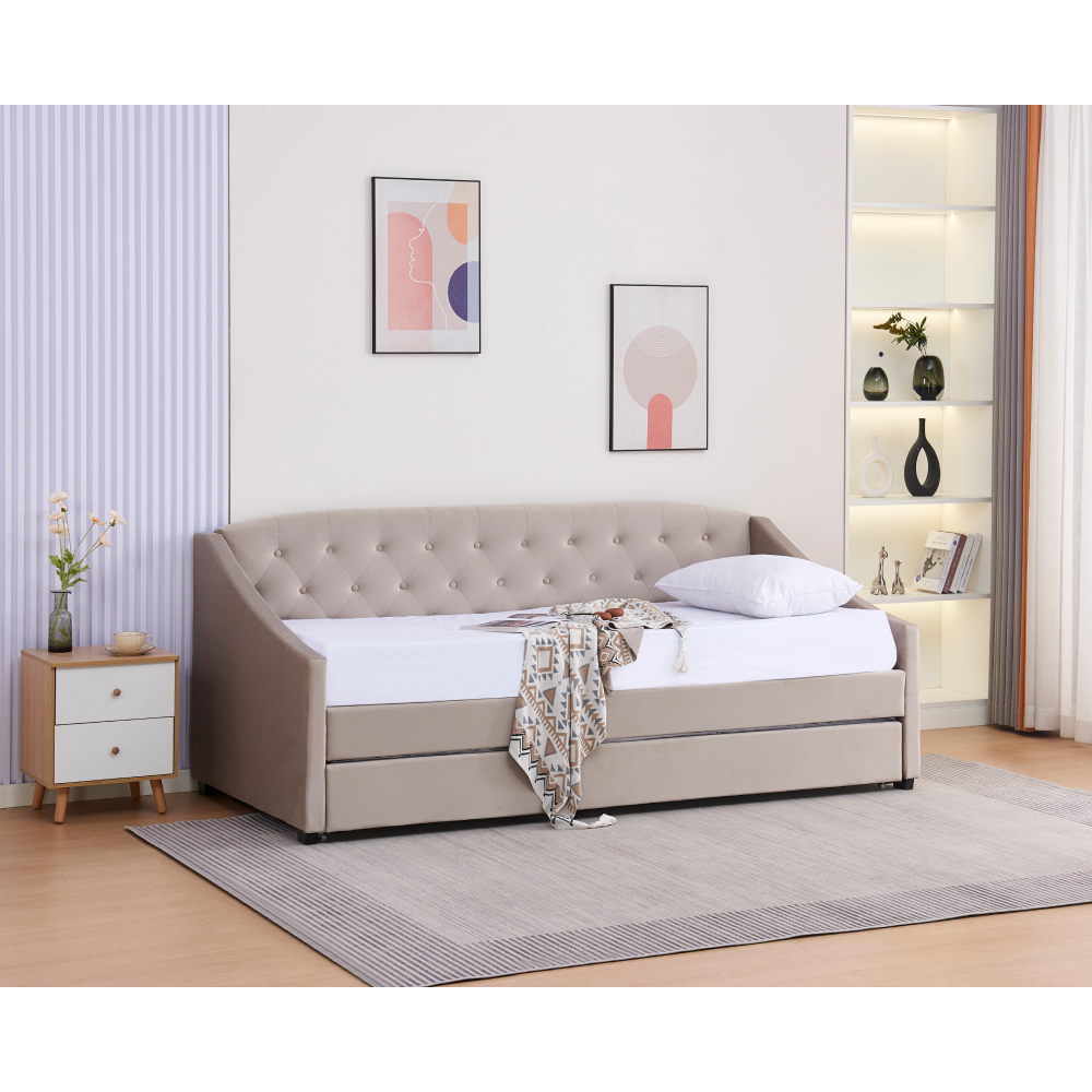 Rozkládací postel,  hnědošedá Taupe, ALODA