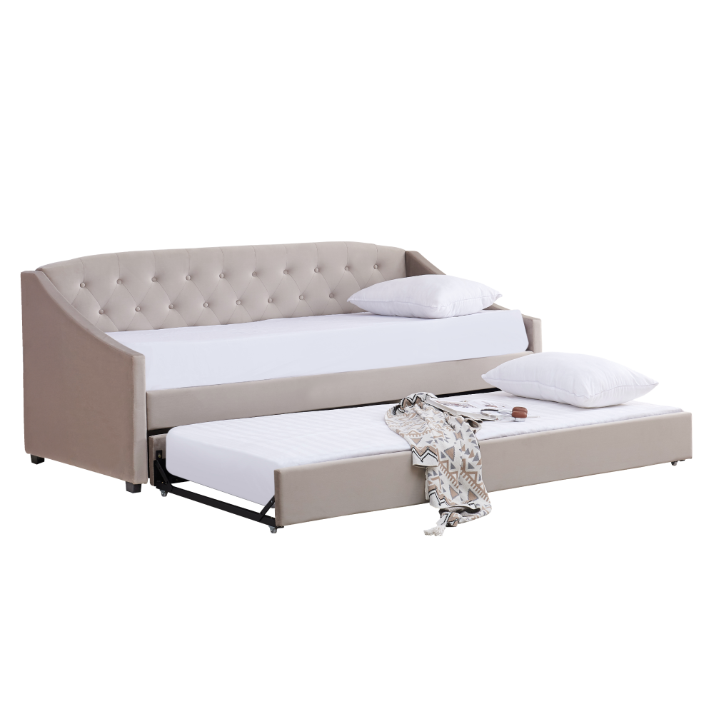 Rozkládací postel,  hnědošedá Taupe, ALODA