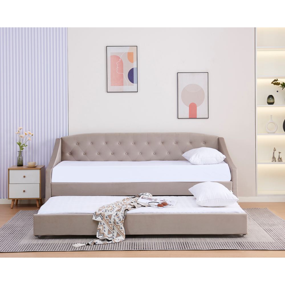 Rozkládací postel,  hnědošedá Taupe, ALODA