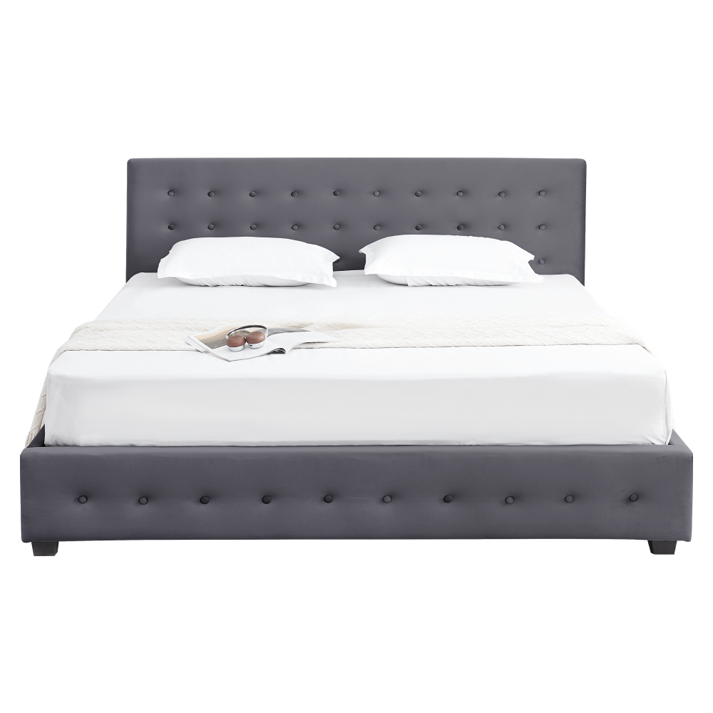 Postel s úložným prostorem, 180x200, šedá, MINDY