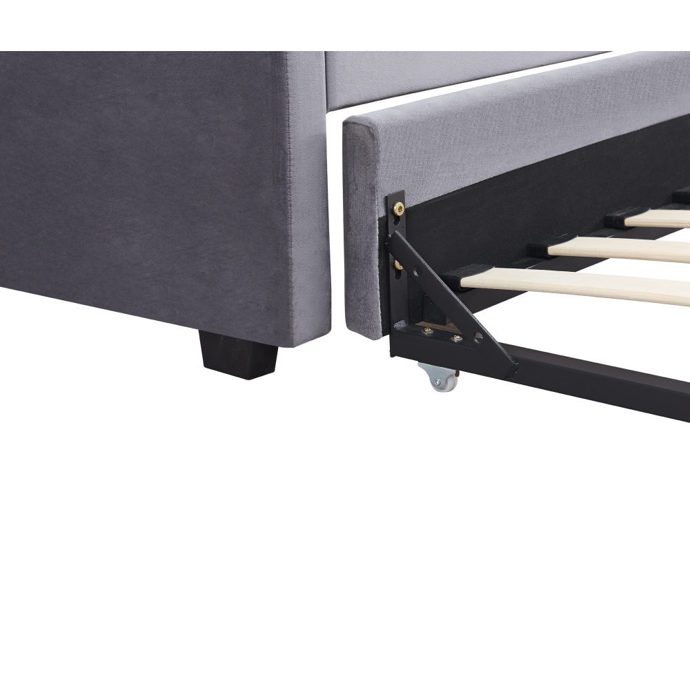 Rozkládací postel, šedá, ALODA