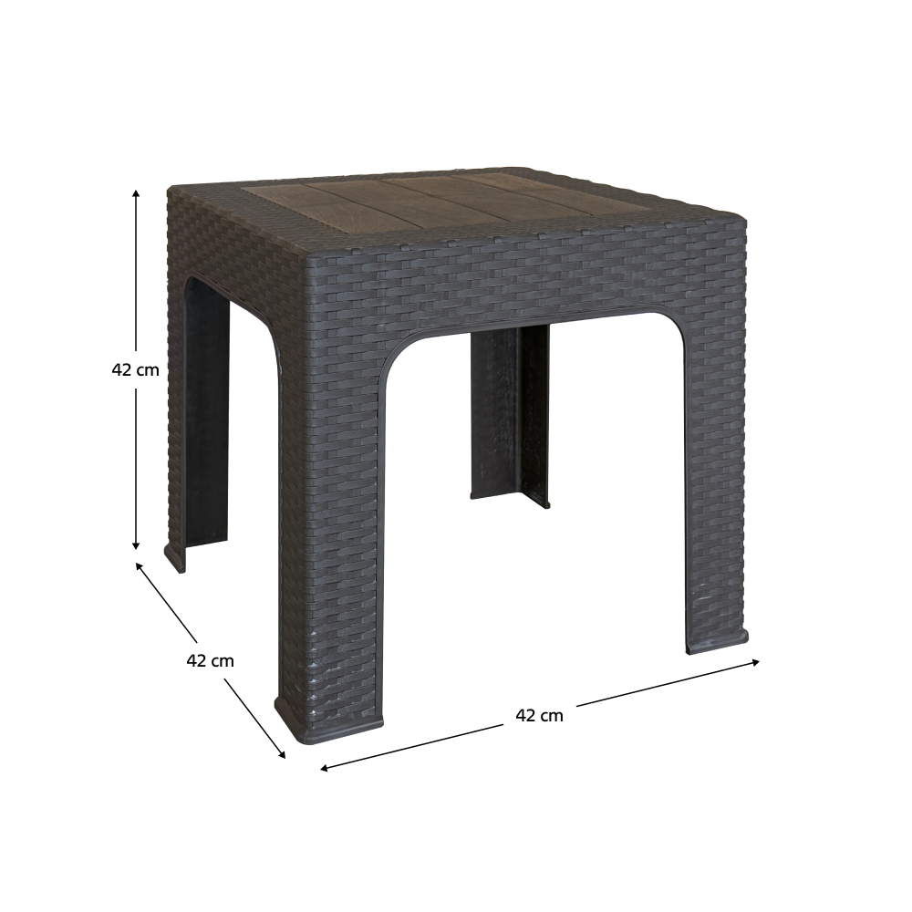 Zahradní odkládací stolek, hnědá, ZAMA