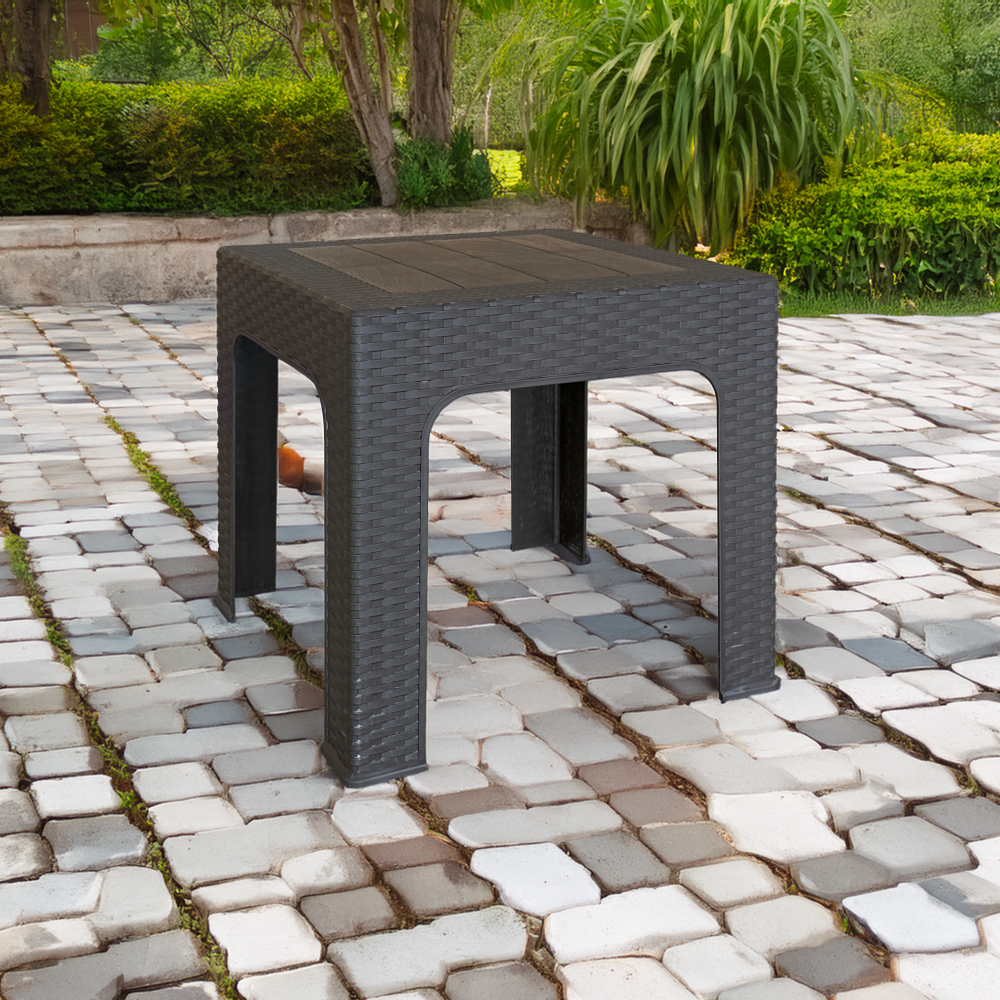 Zahradní odkládací stolek, hnědá, ZAMA