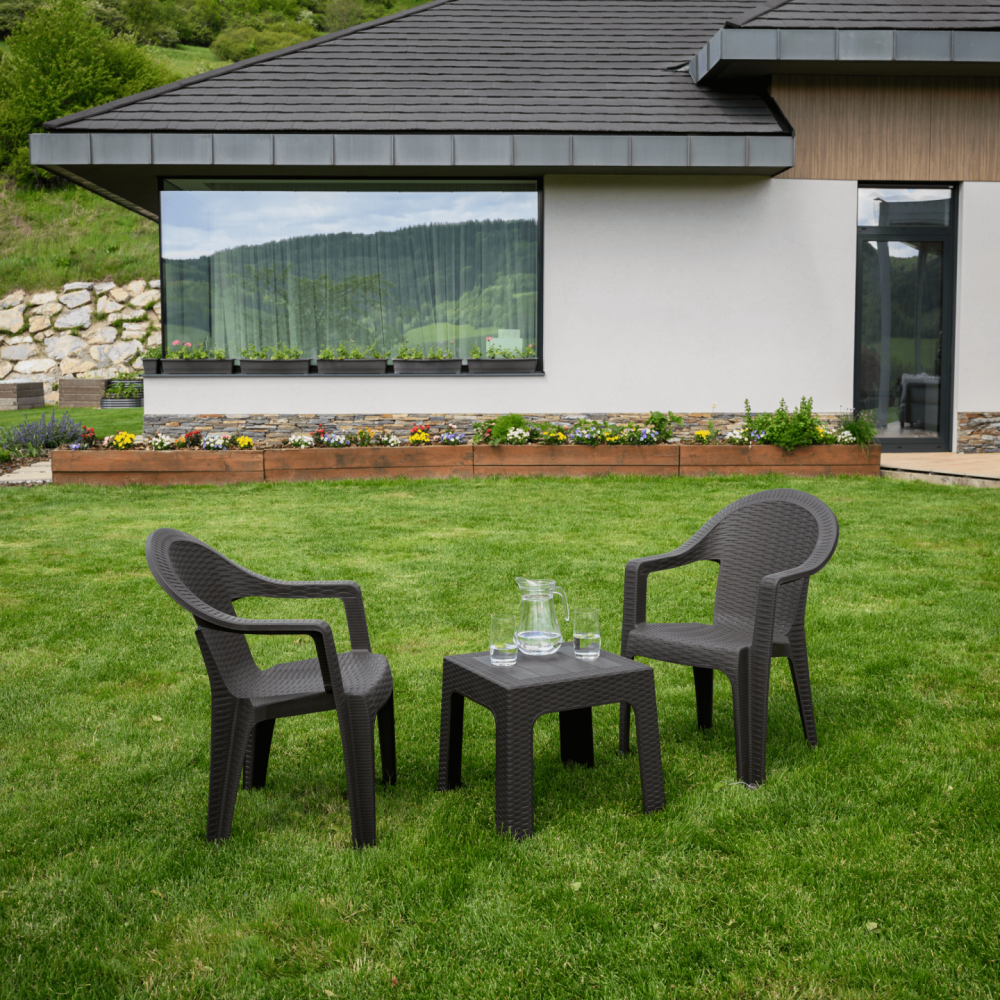 Zahradní odkládací stolek, hnědá, ZAMA