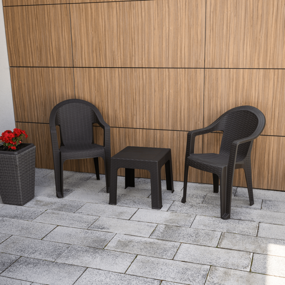 Zahradní odkládací stolek, hnědá, ZAMA