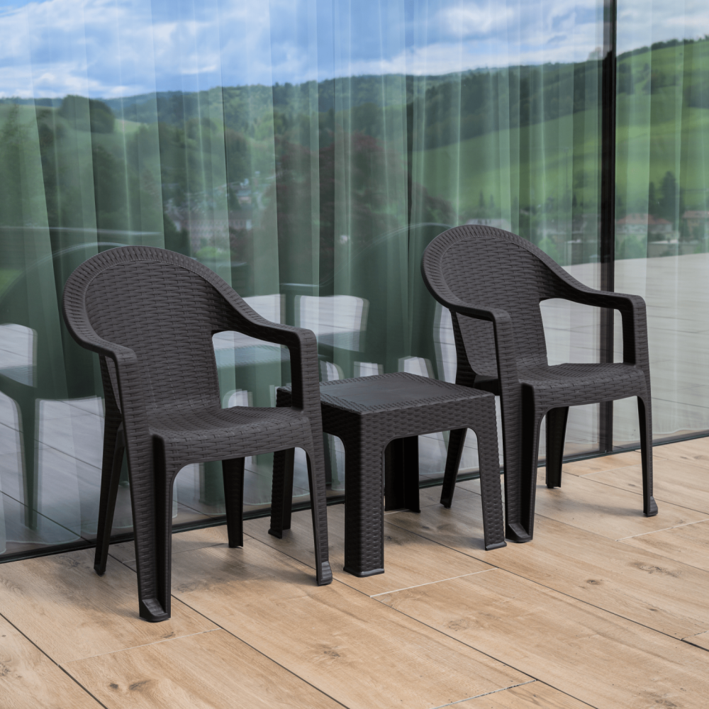 Zahradní odkládací stolek, hnědá, ZAMA