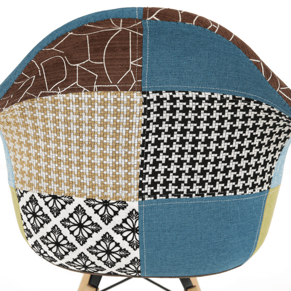 Křeslo, patchwork/buk, TOBO 4 NEW