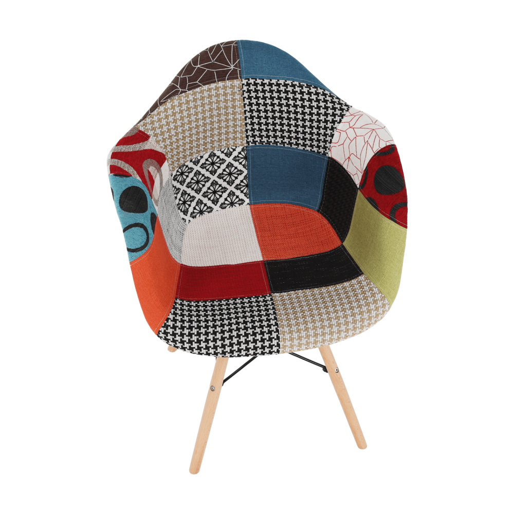 Křeslo, patchwork/buk, TOBO 4 NEW