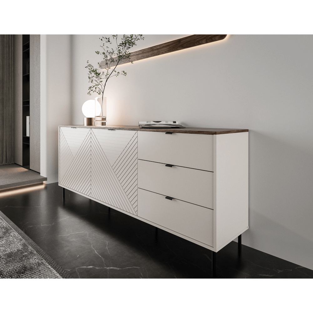 Komoda, kašmír/dub castello, EYCO 2D3S