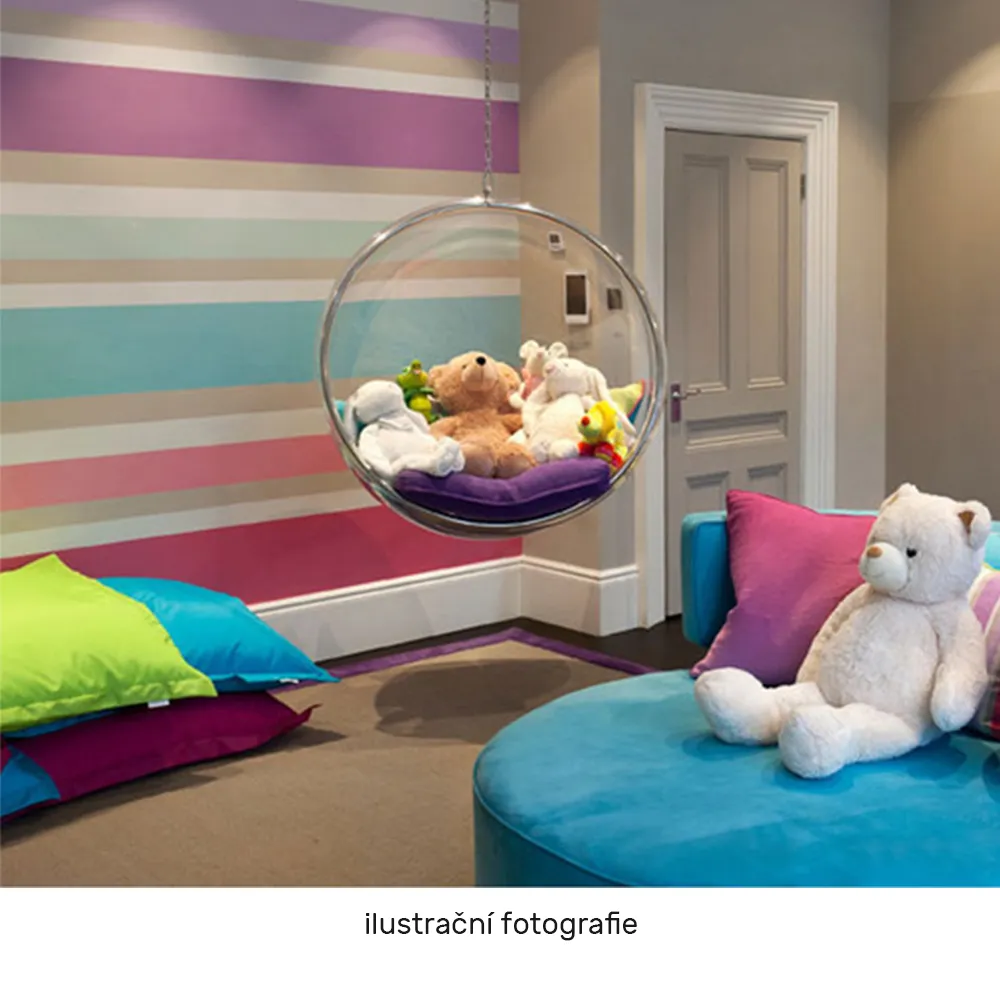 Závěsné křeslo, transparentní/zlatá/šedá, BUBBLE NEW TYP 1