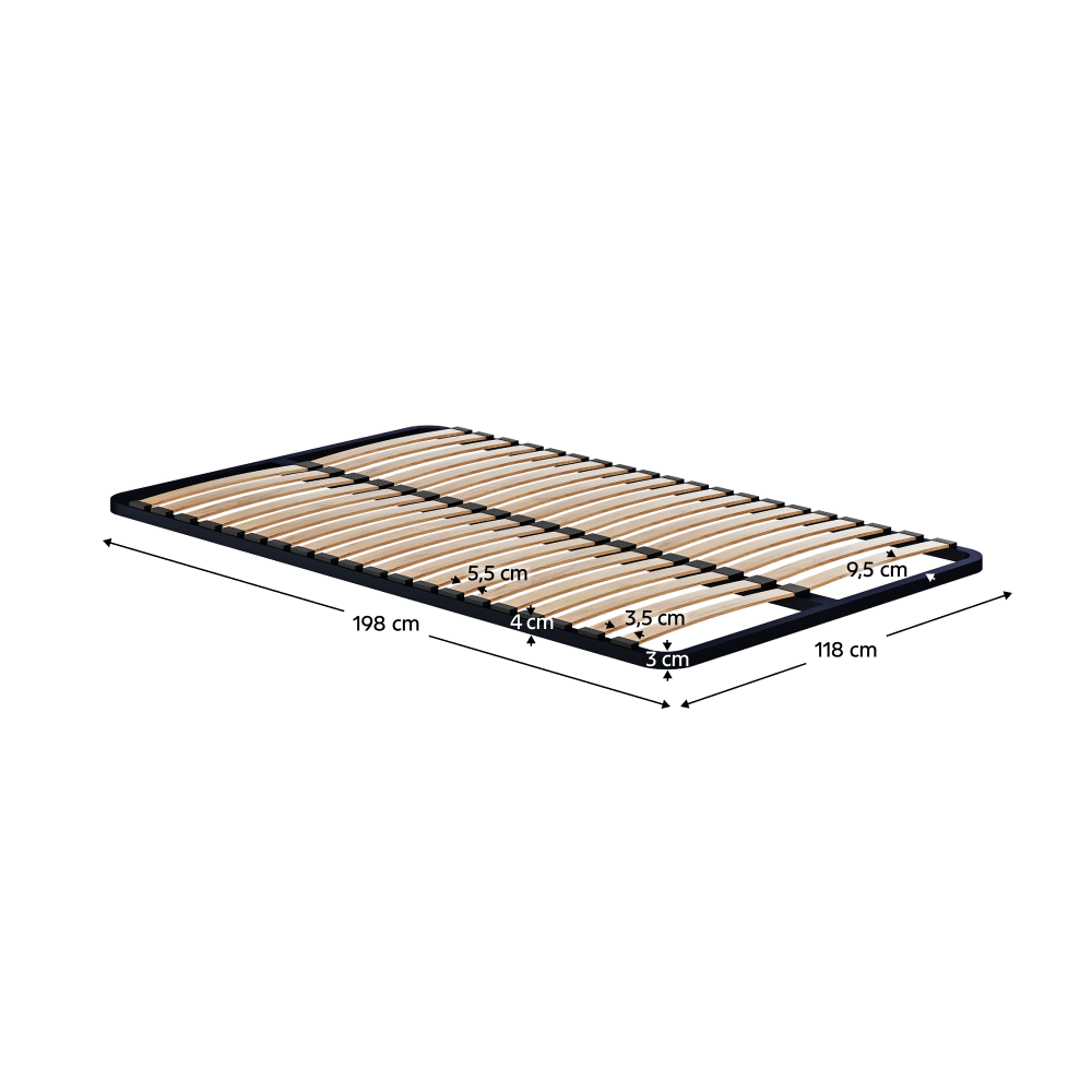 Rošt v pevném rámu, 120x200, KOVOVÝ ROŠT 2 NEW