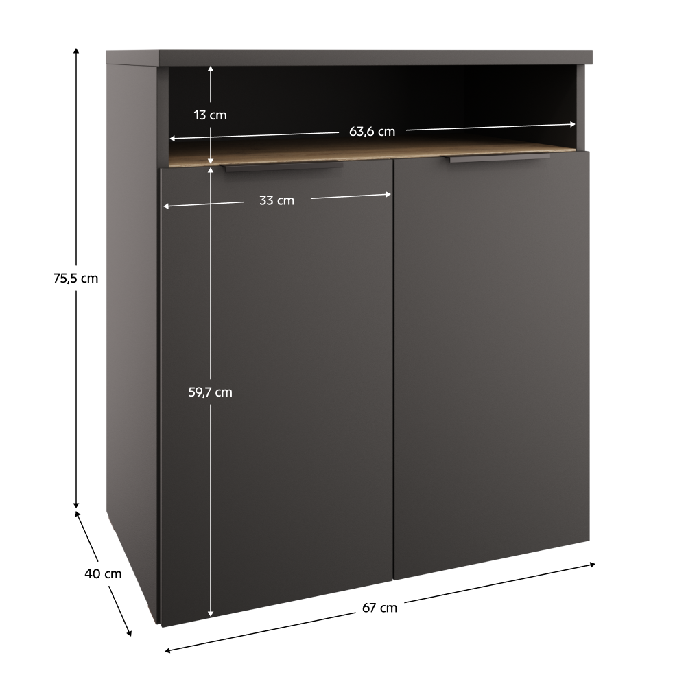 Komoda, antracit/dub cremona, ADAPO ADP04