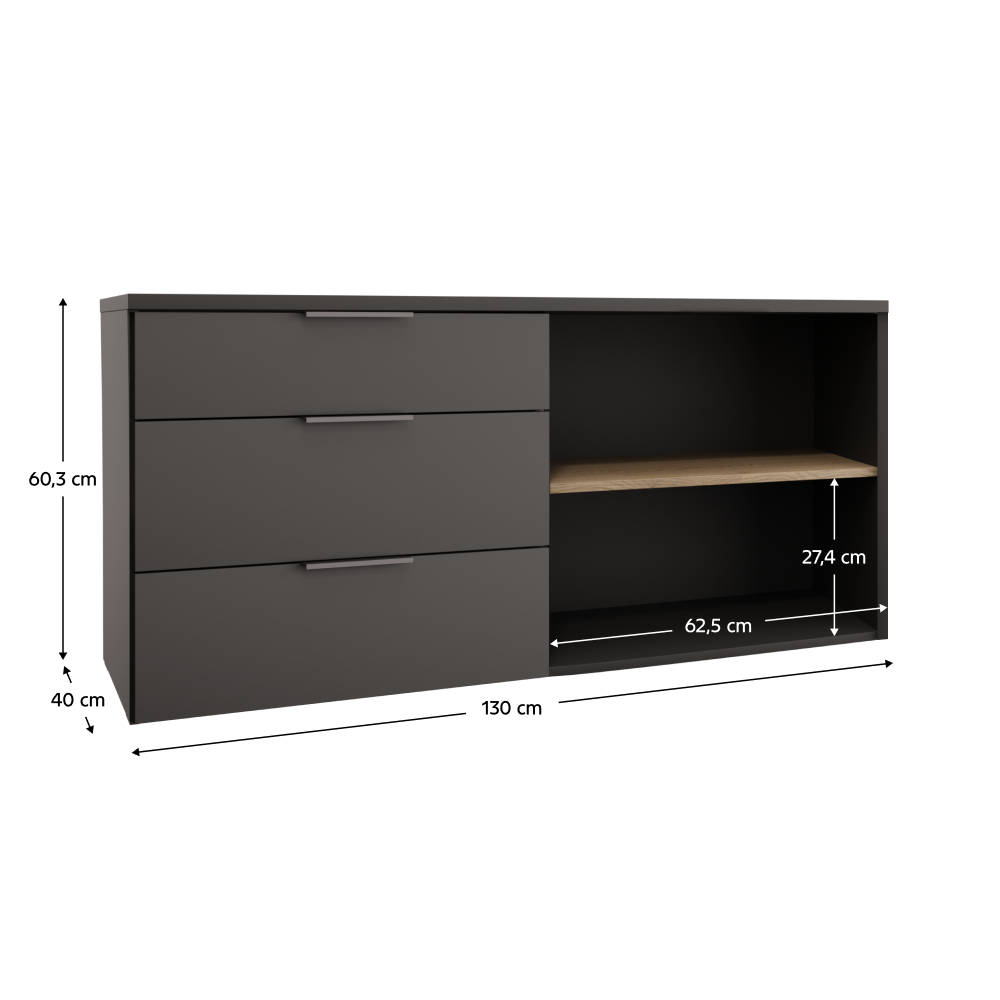 Komoda, antracit/dub cremona, ADAPO ADP05