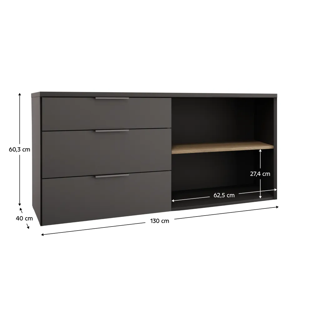 Komoda, antracit/dub cremona, ADAPO ADP05