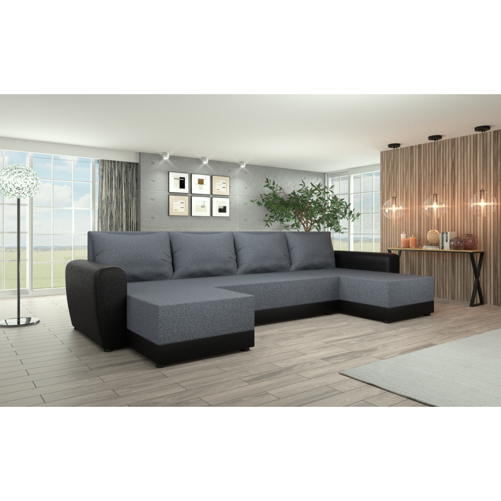 Univerzální sedací souprava, šedá/černá, DAKAR NEW U
