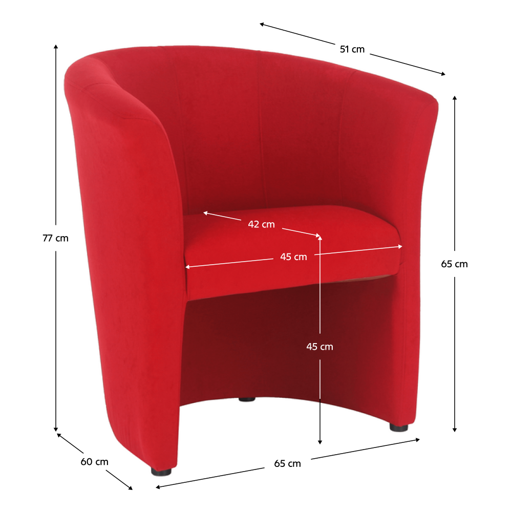 Klubové křeslo, červená, CUBA