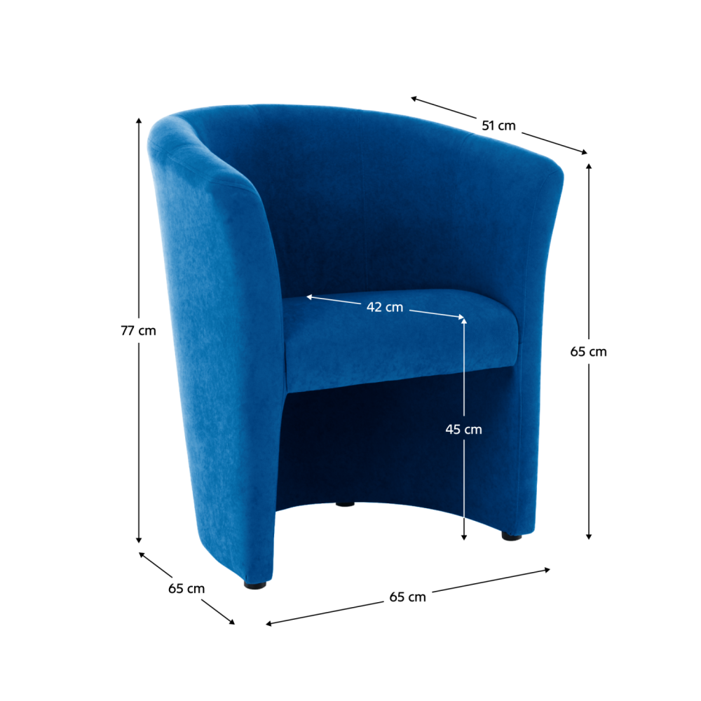 Klubové křeslo, modrá, CUBA