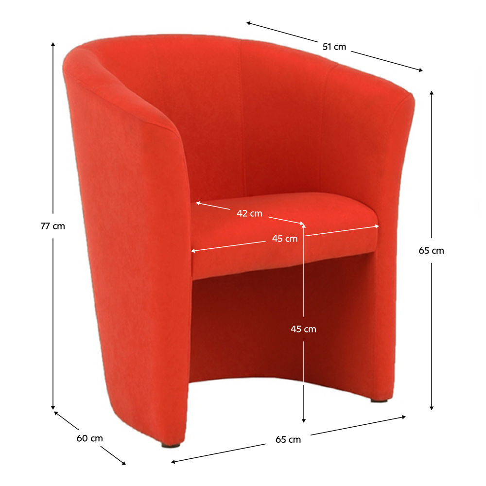 Klubové křeslo, oranžová, CUBA